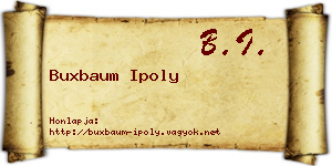 Buxbaum Ipoly névjegykártya